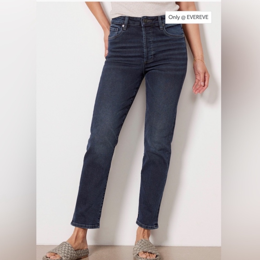 BOGO! Evereve The Ever Straight High Rise Jeans Blue Wash Size 28